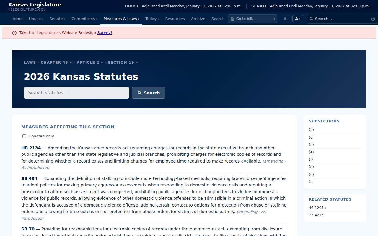Phillips County court schedule Kansas fee statute