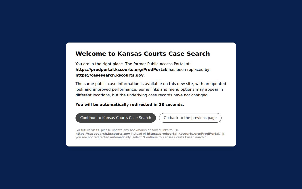 Older Kansas district court public access portal route
